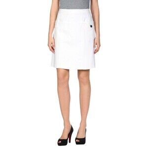 A.P.C. Jupe Portofino Midi Skirt Size XL (10) (42) White Denim